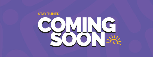 Coming Soon Banner Vector with Trendy Gradient, Lines, and Featuring Bright Contrast Colors