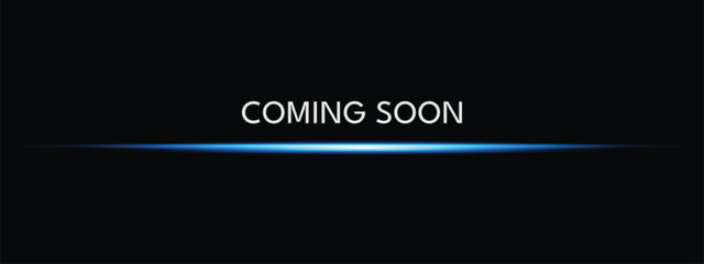 Coming Soon Background Vector on Dark Abstract Surface with Glowing Light Effects
