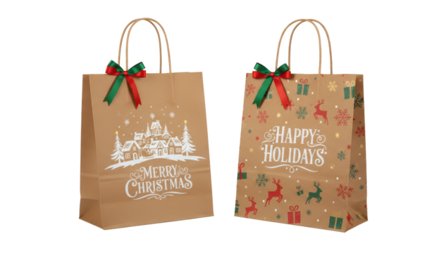 クリスマス紙袋２つ