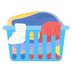 Vector illustration of dirty laundry in a basket