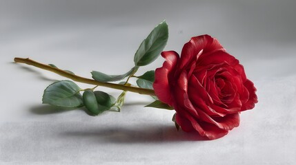 Elegant Red Rose on Soft Background for Romantic Occasions