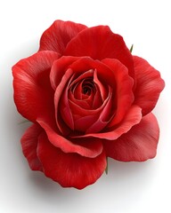 Stunning Red Rose Bloom with Lush Petals and Vibrant Coloration