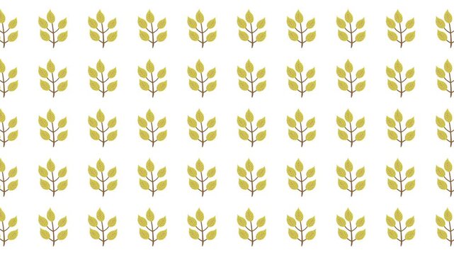 Repeating pattern of gold leafy branches on white, ideal for luxurious backgrounds, stationary designs, fabric prints, or elegant branding projects.