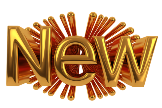 Golden new 3d text burst - product launch & special announcement