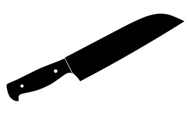 kitchen knife silhouette vector isolated, cooking tools, utensil icons, and food industry graphics. Simple black shape isolated on white background.