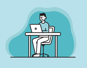 businessman working on laptop