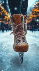 Ice skating close-up