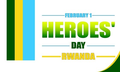 Celebrate Rwanda's Heroes' Day on February 1st with vibrant colors and bold graphics honoring national pride and remembrance
