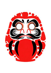 Fototapeta premium Bold Geometric Representation of a Daruma Doll Celebrates Japanese New Year With Modern Artistry