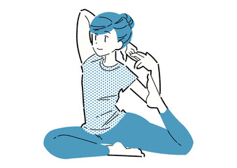 ヨガで後屈ポーズをとる女性