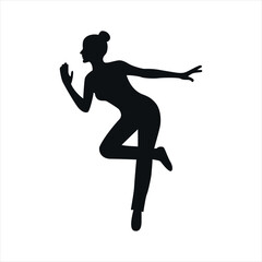 silhouette of a woman dancing ballet, graphic resource.