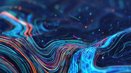 Wavy cyberspace background in 3D, perfect for websites, advertisements, and innovative content.