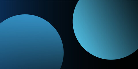 Dark blue abstract background with glowing geometric shape. Modern shiny gradient circle. Swirl circular element. Elegant graphic design. Futuristic technology concept. Vector illustration