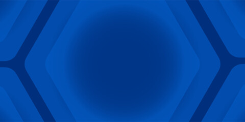 Modern abstract blue background with glowing geometric lines. Blue gradient hexagon shape design. Futuristic technology concept. vector