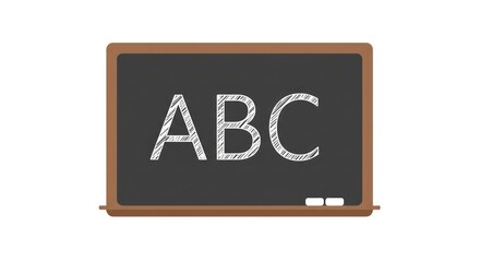Chalkboard with ABC letters for education and learning concept.