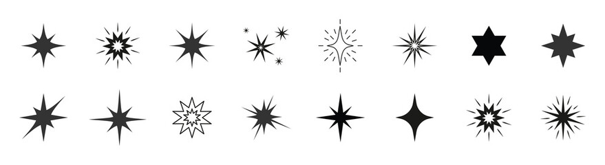 Stars collection. Star vector icons. Black set of Stars, isolated on transparent background. Stars in modern simple flat style. © KING OF PIE CHART=👑