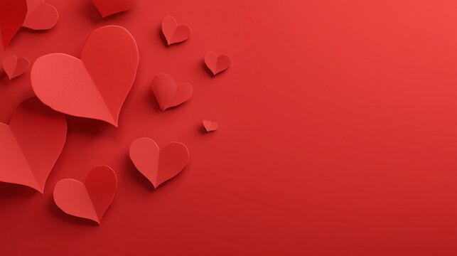 red hearts on red background - Powered by Adobe