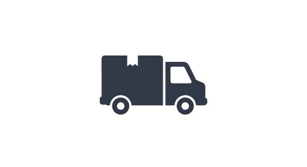 Delivery truck icon with package, symbolizing logistics and transportation.