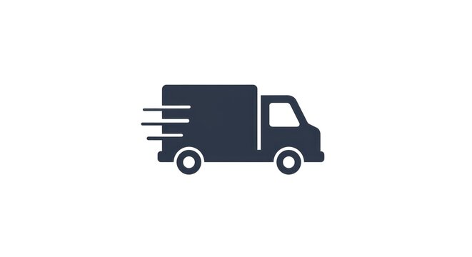 Fast Delivery Truck Icon for Logistics and Transportation Services.