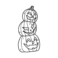 stacked Halloween jack-o'-lantern outline