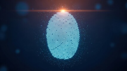 Fingerprint graphic with digital light effect