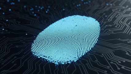 Fingerprint on circuit board background