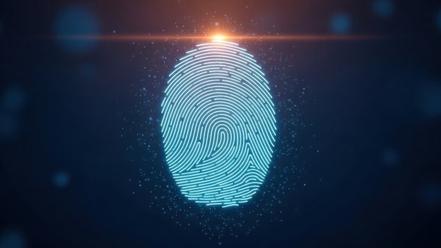Fingerprint graphic with digital light effect