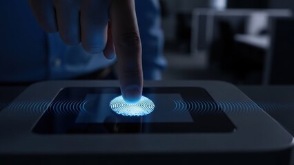 Fingerprint scanning device with blue light