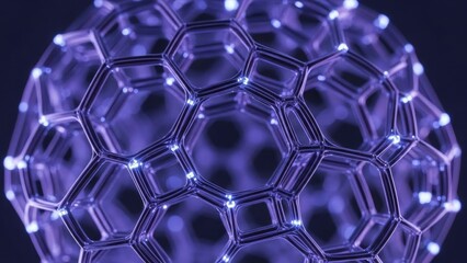 Fullerene molecule structure with transparent background