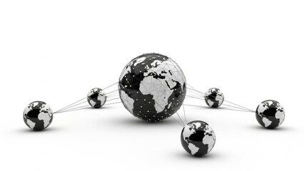Global network concept with Earth globes