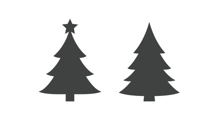Obraz premium Simple Christmas Tree Silhouette Icon Set