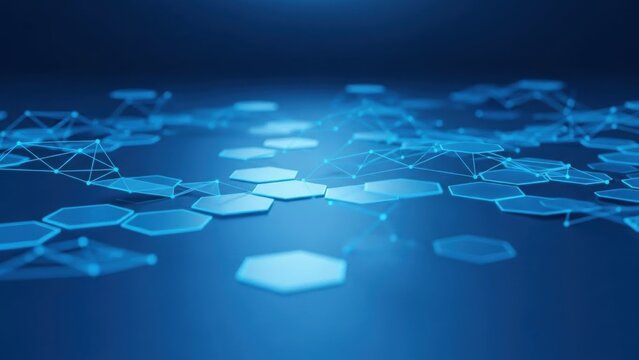 Hexagonal network connection abstract digital background