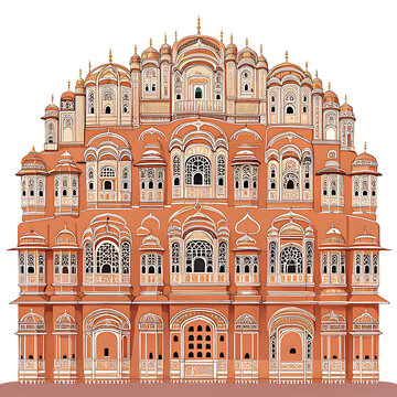 Hawa Mahal Jaipur vector illustration