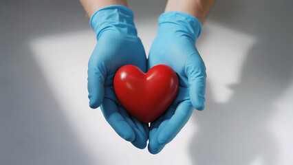 Hands holding red heart shape