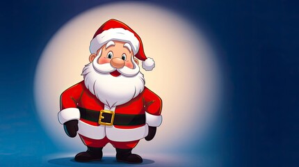 Hard-Light Gradient Santa Claus Cartoon &ndash; Modern Christmas Character Art