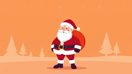 Surreal Infrared Santa &mdash; Modern Flat Christmas Design in Otherworldly Red Tones