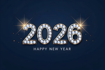 Crystal Diamond Style 2026 New Year Text.2026 new year