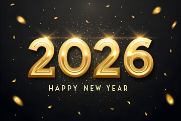 Gold Glitter 2026 Happy New Year Design