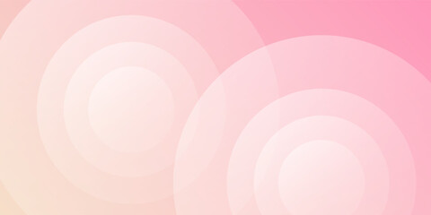 Minimalist banner background, pastel colorful, pink and yellow gradations. Circle effect style geometric, abstract background. vector illustration