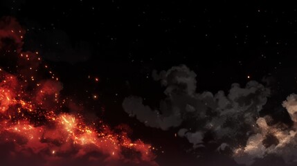 Abstract fire and smoke background in black and red, suitable for advertisements, websites, and artistic content.