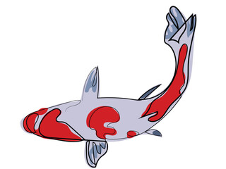 Koi fish in a continuous line drawing style