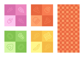 Bright Fast Food Doodle Background for Promotional Materials
