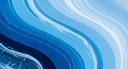Abstract Blue Wave Pattern A Harmonious Blend of Shades and Flow, Evoking Serenity and Depth