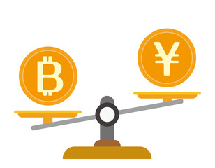 お金のイラスト　ビットコイン　仮装通貨