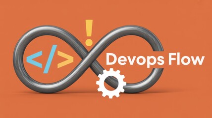 Streamline development processes with a dynamic Devops Flow symbol, boosting efficiency and collaboration in modern software engineering environments