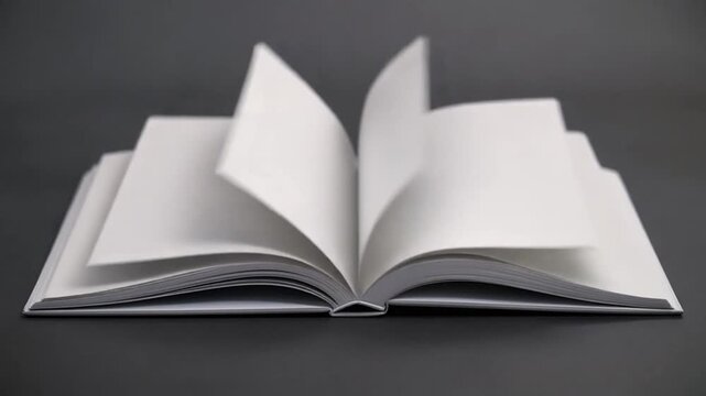 video of a blank magazine, pages slowly flipping one by one in smooth animation