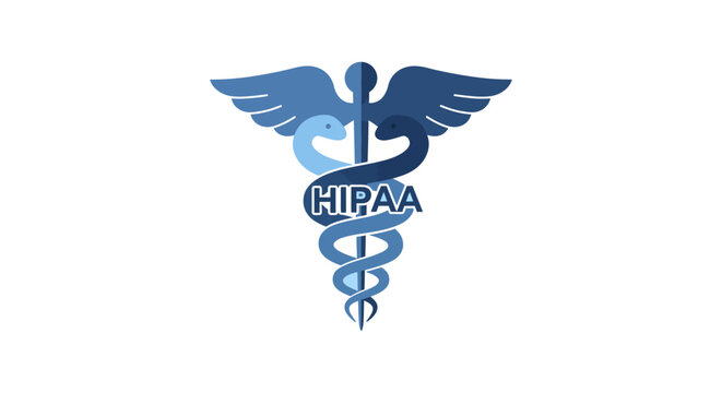hippa compliance caduceus healthcare regulation representation privacy laws and patient data protection security in electronic health records systems illustrating security awareness.