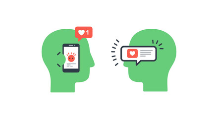 Obraz premium social media influence minds connected through online likes notifications fostering validation and digital interaction useful for marketing campaigns