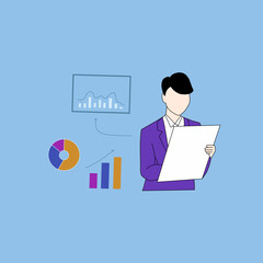 Data infographic vector style, marketing analytics