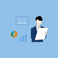Data infographic vector style, marketing analytics